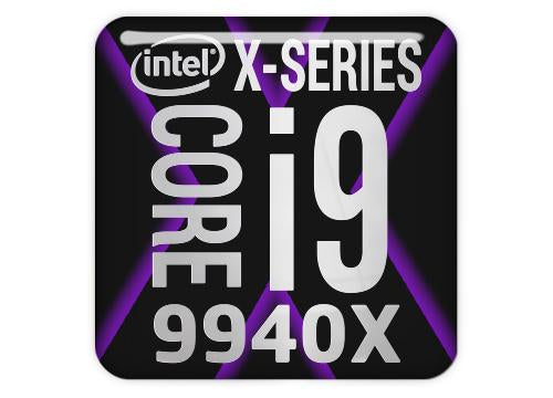 Intel Core i9 9940X 1"x1" Chrome Effect Domed Case Badge / Sticker Logo