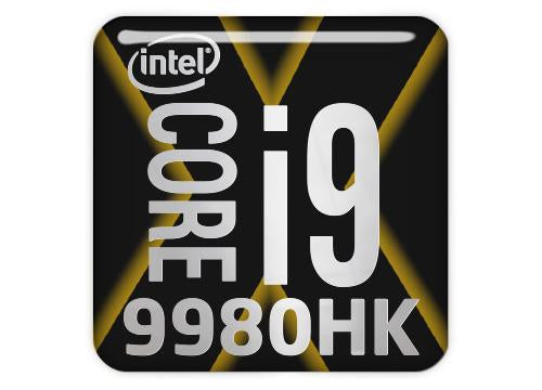 Intel Core i9 9980HK 1"x1" Chrome Effect Domed Case Badge / Sticker Logo
