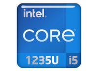 Insignia/logotipo adhesivo de carcasa abovedada con efecto cromado Intel® Core i5 1235U de 1"x1"