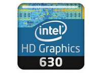Intel HD Graphics 630 1"x1" Chrome Effect Domed Case Badge / Sticker Logo