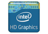 Gráficos Intel HD de 1"x1" con efecto cromado, insignia de caja abovedada/logotipo adhesivo