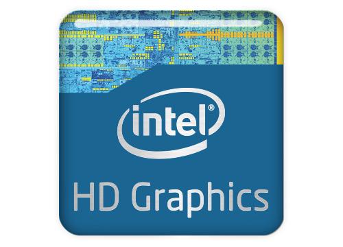 Intel HD Graphics 1"x1" Chrome Effect Domed Case Badge / Sticker Logo