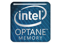 Mémoire Intel Optane 1"x1" Badge de boîtier bombé effet chromé / Logo autocollant