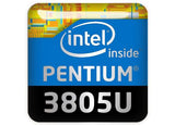 Insignia/logotipo adhesivo de carcasa abovedada con efecto cromado Intel Pentium 3805U de 1"x1"