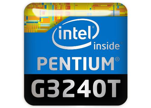 Intel Pentium G3240T 1"x1" Chrome Effect Domed Case Badge / Sticker Logo