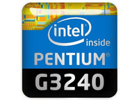 Intel Pentium G3240 1"x1" Badge de boîtier bombé effet chromé / Logo autocollant
