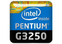 Intel Pentium G3250 1"x1" Chrome Effect Domed Case Badge / Sticker Logo