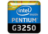Insignia/logotipo adhesivo de carcasa abovedada con efecto cromado Intel Pentium G3250 de 1"x1"