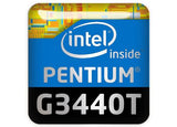 Insignia/logotipo adhesivo de carcasa abovedada con efecto cromado Intel Pentium G3440T de 1"x1"