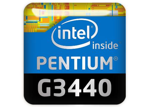 Intel Pentium G3440 1"x1" Chrome Effect Domed Case Badge / Sticker Logo