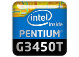 Insignia/logotipo adhesivo de carcasa abovedada con efecto cromado Intel Pentium G3450T de 1"x1"