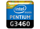 Insignia/logotipo adhesivo de carcasa abovedada con efecto cromado Intel Pentium G3460 de 1"x1"
