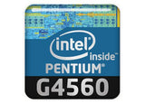 Insignia/logotipo adhesivo de carcasa abovedada con efecto cromado Intel Pentium G4560 de 1"x1"