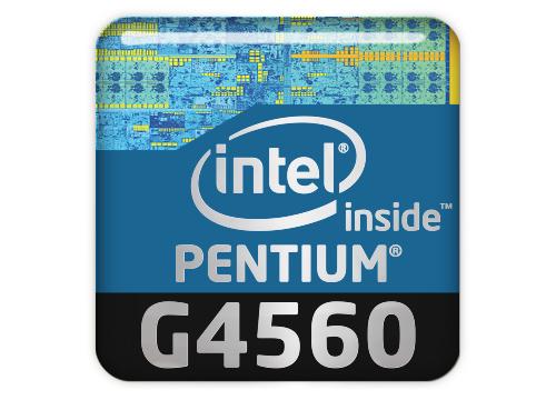 Intel Pentium G4560 1"x1" Chrome Effect Domed Case Badge / Sticker Logo