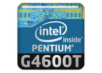 Intel Pentium G4600T 1"x1" Chrome Effect Domed Case Badge / Sticker Logo
