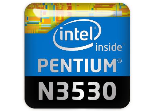 Insignia/logotipo adhesivo de carcasa abovedada con efecto cromado Intel Pentium N3530 de 1"x1"