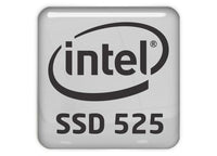 Intel SSD 525 1"x1" Chrome Effect Domed Case Badge / Sticker Logo