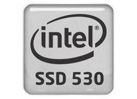 Intel SSD 530 1"x1" Chrome Effect Domed Case Badge / Sticker Logo