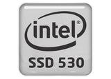 Insignia/logotipo adhesivo de caja abovedada con efecto cromado Intel SSD 530 de 1"x1"