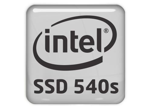 Intel SSD 540s 1"x1" Chrome Effect Domed Case Badge / Sticker Logo