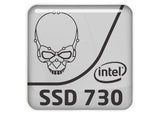 Insignia/logotipo adhesivo de caja abovedada con efecto cromado Intel SSD 730 de 1"x1"