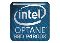 Intel Optane SSD DC P4800X 1"x1" Chrome Effect Domed Case Badge / Sticker Logo