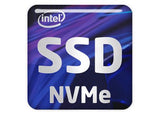 Insignia/logotipo adhesivo de caja abovedada con efecto cromado Intel SSD NVMe de 1"x1"