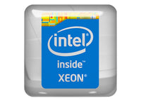 Intel Xeon Inside Design #3 1"x1" Chrome Effect Domed Case Badge / Sticker Logo