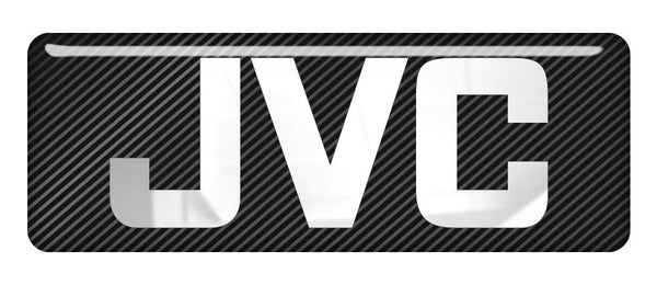 JVC 2.75"x1" Chrome Effect Domed Case Badge / Sticker Logo