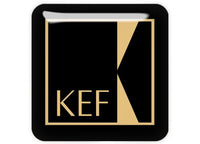KEF Gold 1"x1" Chrome Effect Domed Case Badge / Sticker Logo