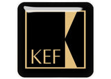KEF Gold 1"x1" Chrome Effect Domed Case Badge / Sticker Logo