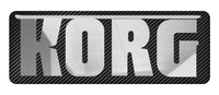 KORG 2.75"x1" Chrome Effect Domed Case Badge / Sticker Logo
