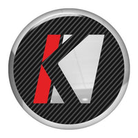 Kicker Red 1.5" Diameter Round Chrome Effect Domed Case Badge / Sticker Logo
