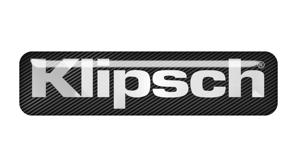 Klipsch 2"x0.5" Chrome Effect Domed Case Badge / Sticker Logo