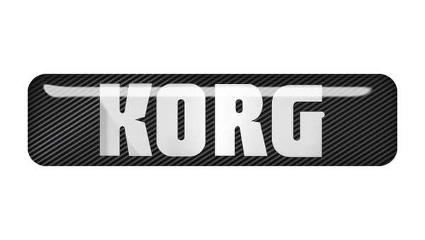 Korg 2"x0.5" Chrome Effect Domed Case Badge / Sticker Logo