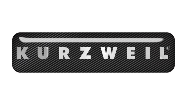 Kurzweil 2 "x 0,5" Badge de boîtier en forme de dôme effet chromé / Logo autocollant