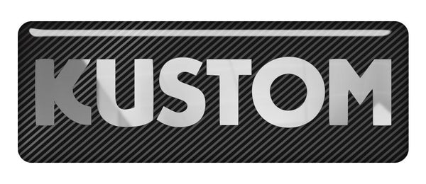 Kustom 2.75"x1" Chrome Effect Domed Case Badge / Sticker Logo