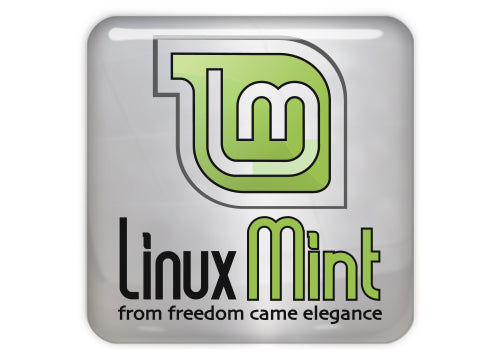 Linux Mint 1"x1" Chrome Effect Domed Case Badge / Sticker Logo