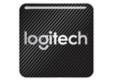 Logitech 1"x1" Chrome Effect Domed Case Badge / Sticker Logo