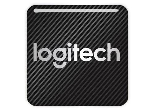 Logitech New 1"x1" Chrome Effect Domed Case Badge / Sticker Logo
