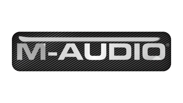 M-Audio 2"x0.5" Chrome Effect Domed Case Badge / Sticker Logo