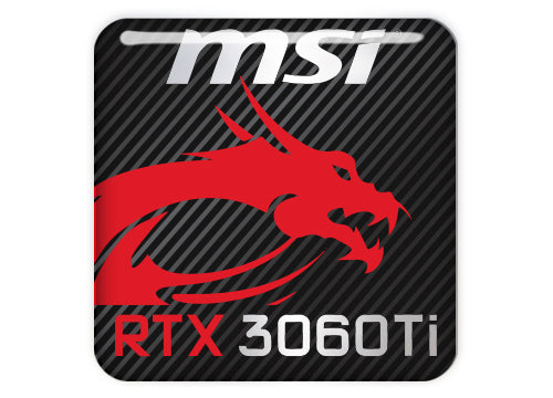 MSI GeForce RTX 3060 Ti 1"x1" Chrome Effect Domed Case Badge / Sticker Logo