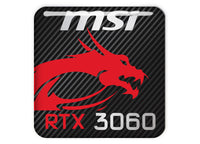MSI GeForce RTX 3060 1"x1" Chrome Effect Domed Case Badge / Sticker Logo