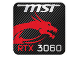 MSI GeForce RTX 3060 1"x1" Insignia de caja abovedada con efecto cromado / Logotipo adhesivo