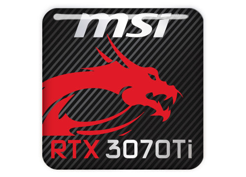 MSI GeForce RTX 3070 Ti 1"x1" Chrome Effect Domed Case Badge / Sticker Logo