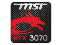 MSI GeForce RTX 3070 1"x1" Chrome Effect Domed Case Badge / Sticker Logo