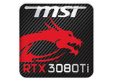 MSI GeForce RTX 3080 Ti 1"x1" Insignia de caja abovedada con efecto cromado / Logotipo adhesivo