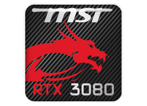 MSI GeForce RTX 3080 1"x1" Chrome Effect Domed Case Badge / Sticker Logo