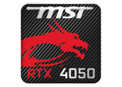 MSI GeForce RTX 4050 1"x1" Chrome Effect Domed Case Badge / Sticker Logo