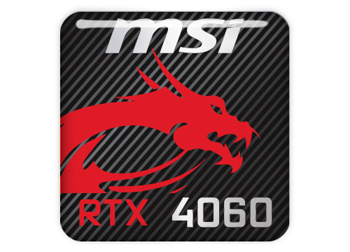 MSI GeForce RTX 4060 1"x1" Chrome Effect Domed Case Badge / Sticker Logo